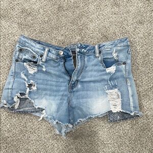 American Eagle Outfitters Blue Jean Shorts Distressed Style